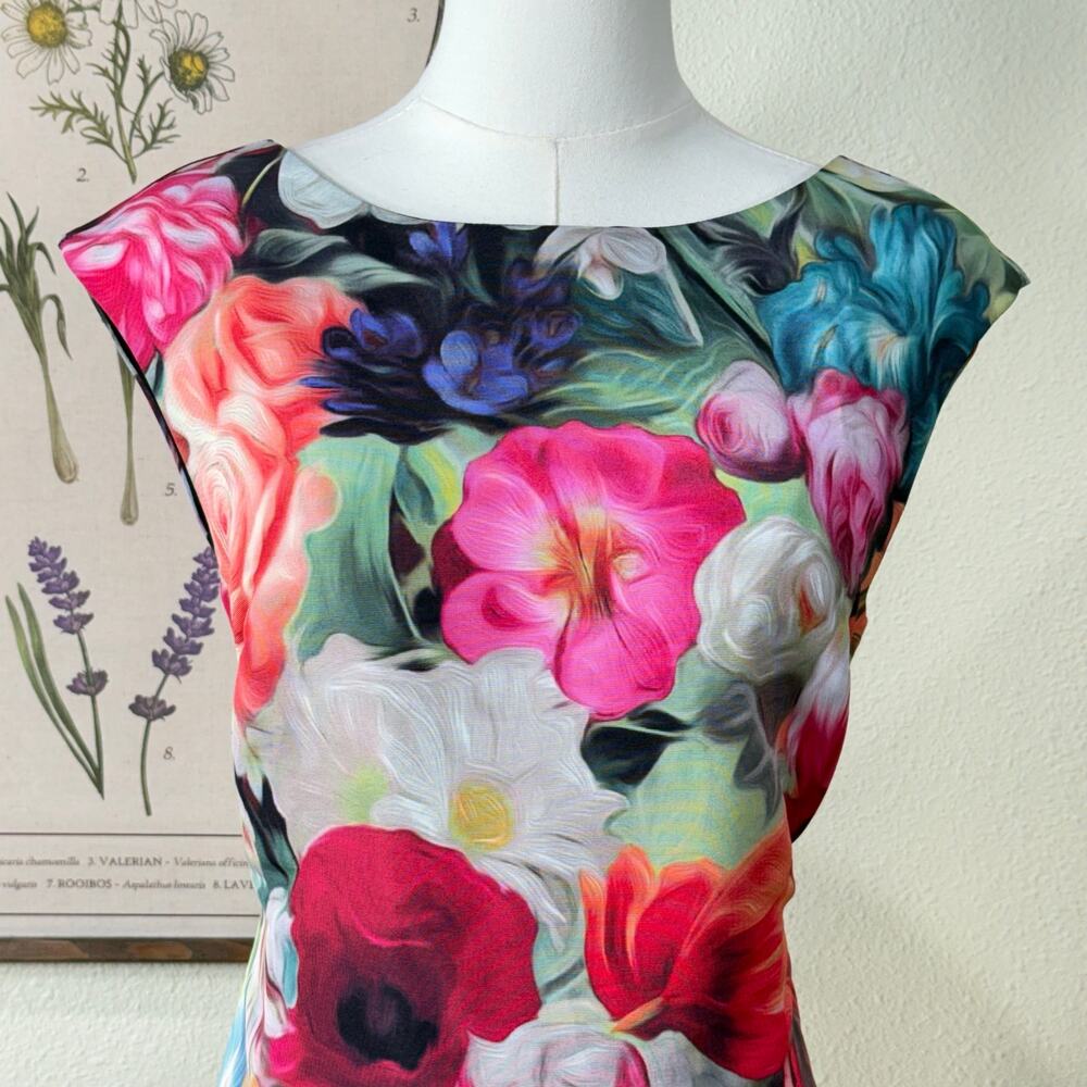 Ted Baker Quais Floral Swirl Sheath Tunic Dress Chic Garden Party Twee Artsy S 6 - Picture 3 of 8